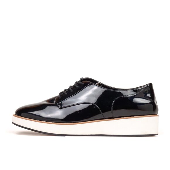 Call it Spring McLinn Black Patent Lace-Up Wedge Oxford Shoes - Picture 5 of 7